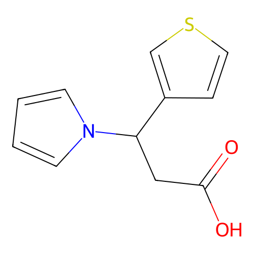 3-(1H-pyrrol-1-yl)-3-(thiophen-3-yl)propanoic acid structure