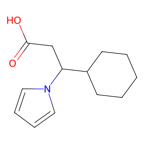 3-cyclohexyl-3-(1H-pyrrol-1-yl)propanoic acid structure