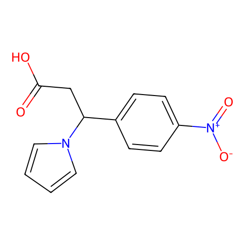 3-(4-nitrophenyl)-3-(1H-pyrrol-1-yl)propanoic acid structure