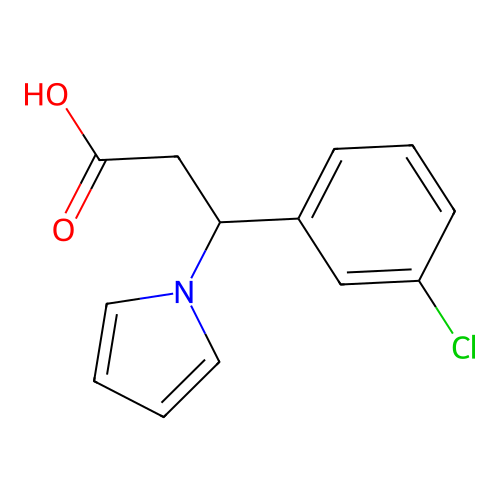 3-(3-chlorophenyl)-3-(1H-pyrrol-1-yl)propanoic acid structure