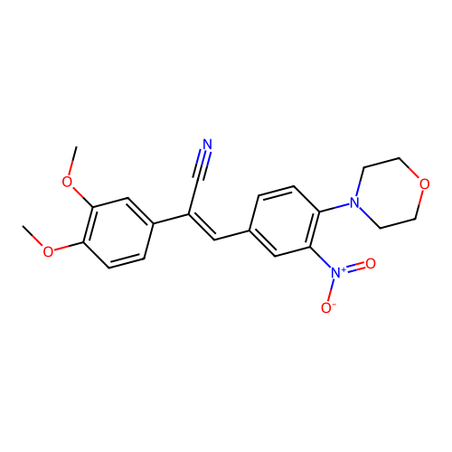 2-(3,4-Dimethoxyphenyl)-3-(4-morpholin-4-yl-3-nitrophenyl)prop-2-enenitrile structure
