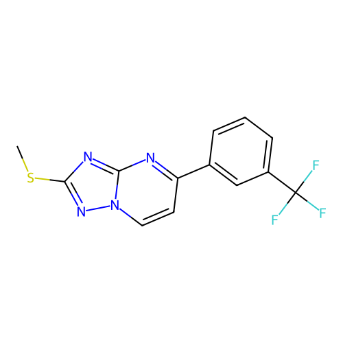 2-(Methylsulfanyl)-5-[3-(trifluoromethyl)phenyl][1,2,4]triazolo[1,5-a]pyrimidine structure