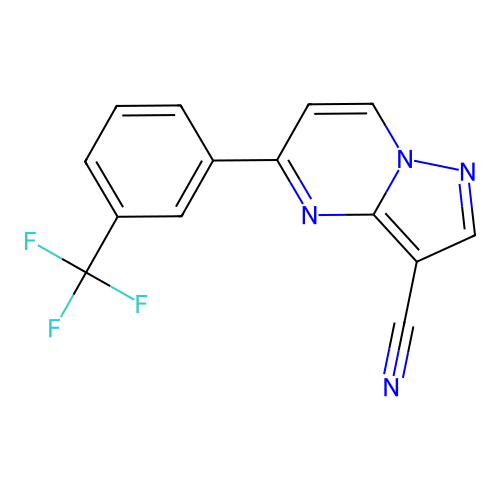 5-[3-(Trifluoromethyl)phenyl]pyrazolo[1,5-a]pyrimidine-3-carbonitrile structure