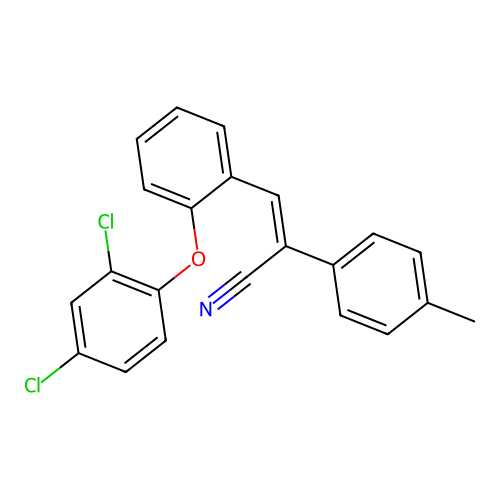 (E)-3-[2-(2,4-dichlorophenoxy)phenyl]-2-(4-methylphenyl)-2-propenenitrile structure