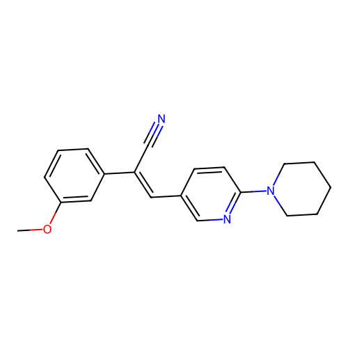 2-(3-Methoxyphenyl)-3-(6-piperidin-1-yl-3-pyridinyl)prop-2-enenitrile structure