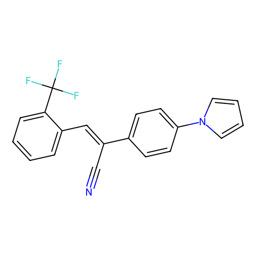 (Z)-2-[4-(1H-pyrrol-1-yl)phenyl]-3-[2-(trifluoromethyl)phenyl]-2-propenenitrile structure