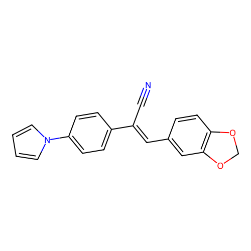 3-(1,3-Benzodioxol-5-yl)-2-(4-pyrrol-1-ylphenyl)prop-2-enenitrile structure