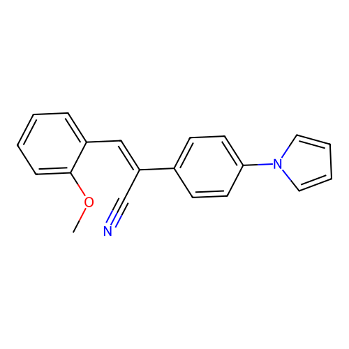(Z)-3-(2-methoxyphenyl)-2-[4-(1H-pyrrol-1-yl)phenyl]-2-propenenitrile structure
