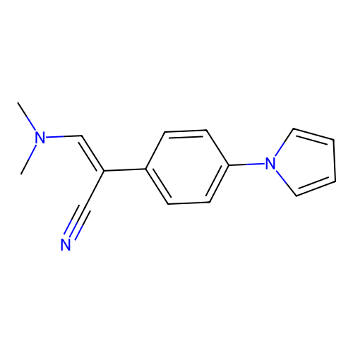 (Z)-3-(dimethylamino)-2-(4-pyrrol-1-ylphenyl)prop-2-enenitrile structure