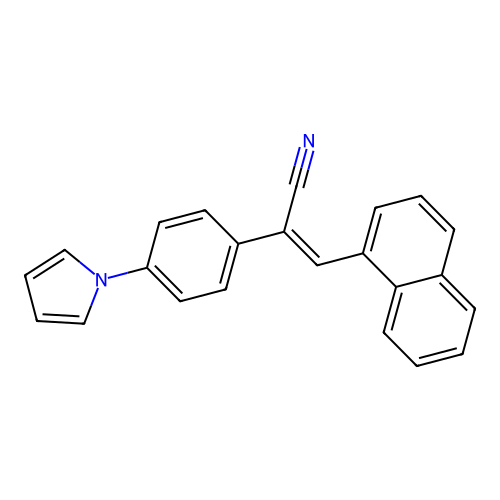 (Z)-3-(1-naphthyl)-2-[4-(1H-pyrrol-1-yl)phenyl]-2-propenenitrile structure