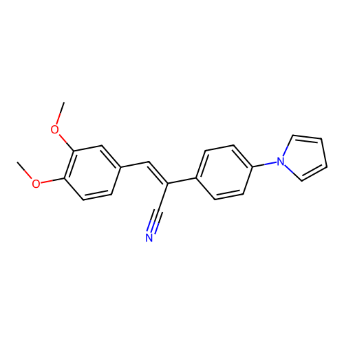 (Z)-3-(3,4-dimethoxyphenyl)-2-(4-pyrrol-1-ylphenyl)prop-2-enenitrile structure
