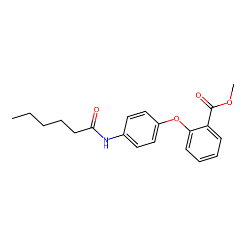 Methyl 2-[4-(hexanoylamino)phenoxy]benzenecarboxylate structure