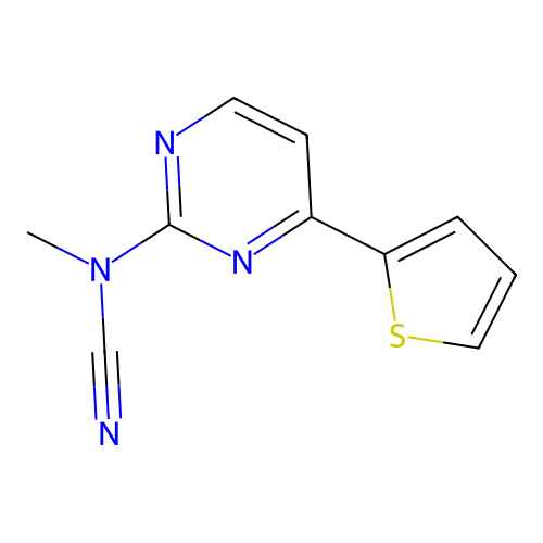 N-methyl-N-[4-(2-thienyl)-2-pyrimidinyl]cyanamide structure