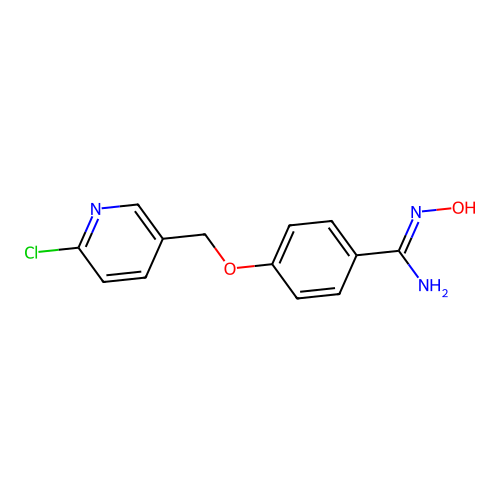 4-[(6-chloro-3-pyridinyl)methoxy]-N'-hydroxybenzenecarboximidamide structure