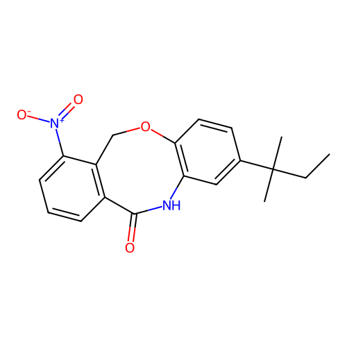 7-nitro-2-(tert-pentyl)-6H-dibenzo[b,f][1,4]oxazocin-11(12H)-one structure