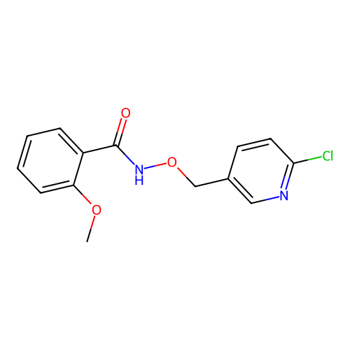 N-[(6-chloropyridin-3-yl)methoxy]-2-methoxybenzamide structure