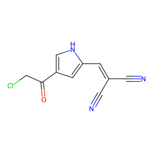 2-{[4-(2-chloroacetyl)-1H-pyrrol-2-yl]methylene}malononitrile structure