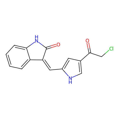 3-[[4-(2-chloroacetyl)-1H-pyrrol-2-yl]methylidene]-1H-indol-2-one structure