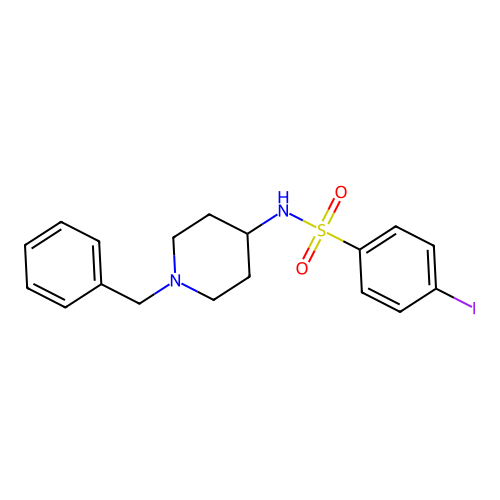 N-(1-benzyl-4-piperidinyl)-4-iodobenzenesulfonamide structure