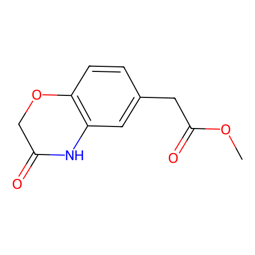 Methyl 2-(3-oxo-3,4-dihydro-2H-1,4-benzoxazin-6-yl)acetate structure