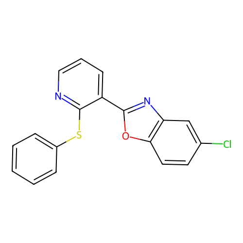 5-Chloro-2-[2-(phenylsulfanyl)-3-pyridinyl]-1,3-benzoxazole structure