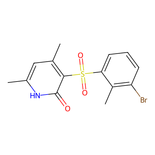 3-[(3-bromo-2-methylphenyl)sulfonyl]-4,6-dimethyl-2(1H)-pyridinone structure
