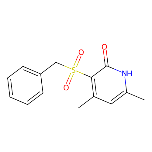 3-(benzylsulfonyl)-4,6-dimethyl-2(1H)-pyridinone structure