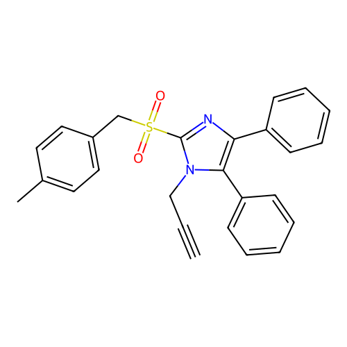 4,5-diphenyl-1-(2-propynyl)-1H-imidazol-2-yl 4-methylbenzyl sulfone structure