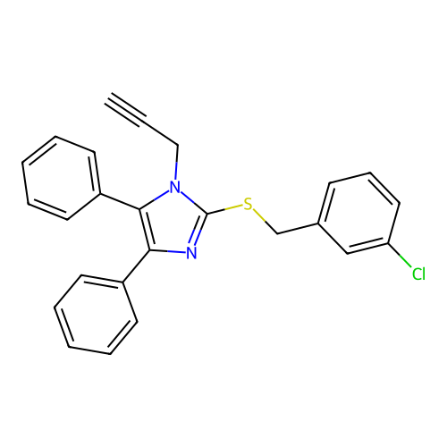 3-chlorobenzyl 4,5-diphenyl-1-(2-propynyl)-1H-imidazol-2-yl sulfide structure