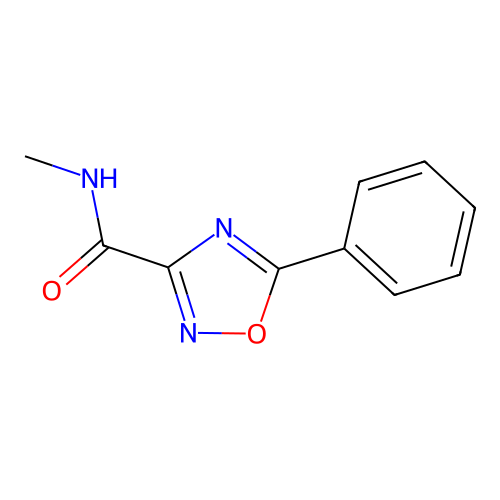 N-methyl-5-phenyl-1,2,4-oxadiazole-3-carboxamide structure