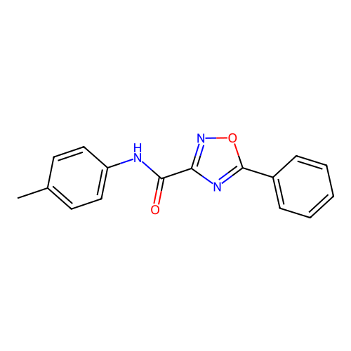 N-(4-methylphenyl)-5-phenyl-1,2,4-oxadiazole-3-carboxamide structure