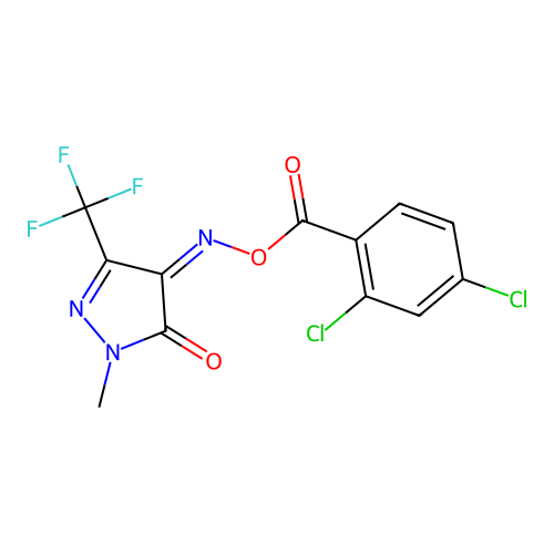 4-{[(2,4-dichlorobenzoyl)oxy]imino}-1-methyl-3-(trifluoromethyl)-1H-pyrazol-5-one structure