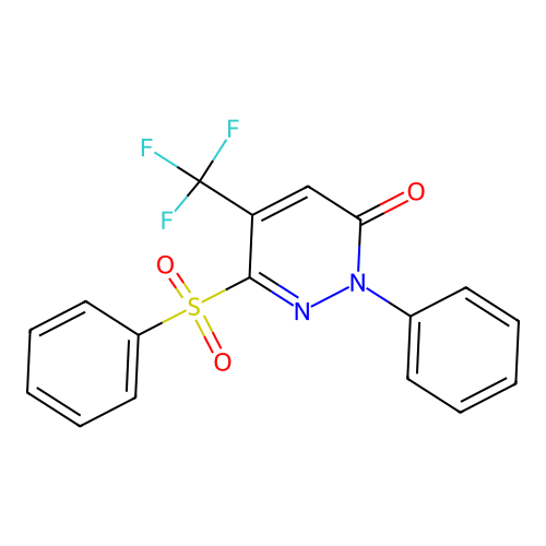 6-(Benzenesulfonyl)-2-phenyl-5-(trifluoromethyl)pyridazin-3-one structure