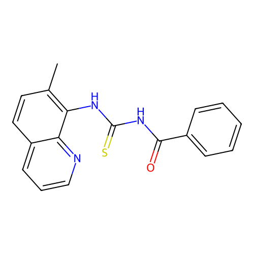N-benzoyl-N'-(7-methyl-8-quinolinyl)thiourea structure