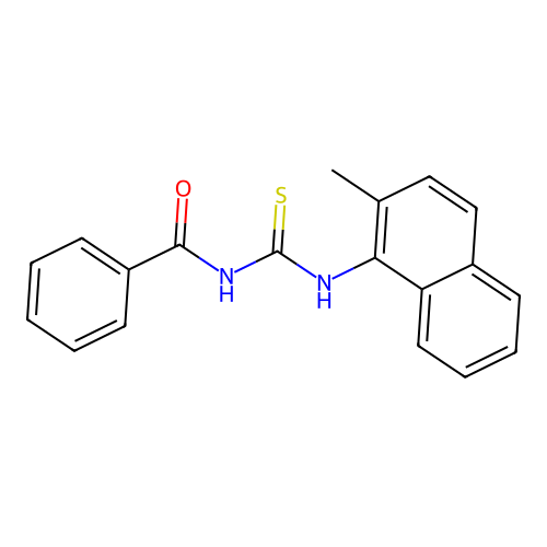 N-benzoyl-N'-(2-methyl-1-naphthyl)thiourea structure