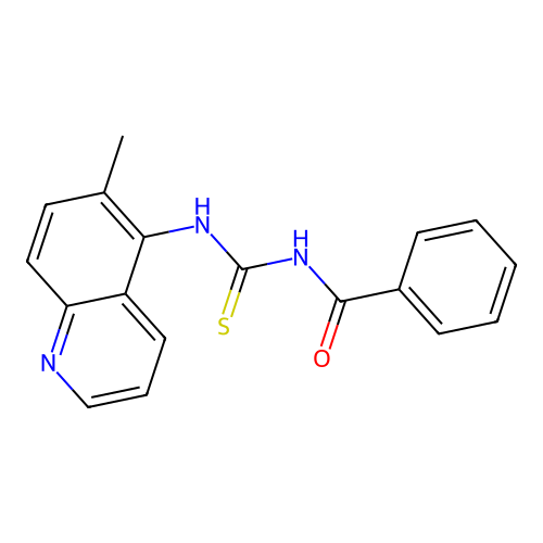 N-benzoyl-N'-(6-methyl-5-quinolinyl)thiourea structure