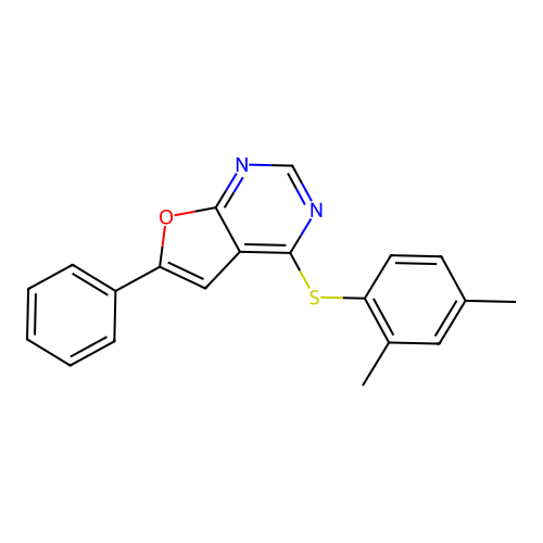 4-[(2,4-Dimethylphenyl)sulfanyl]-6-phenylfuro[2,3-d]pyrimidine structure