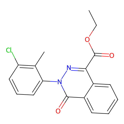 Ethyl 3-(3-chloro-2-methylphenyl)-4-oxo-3,4-dihydro-1-phthalazinecarboxylate structure