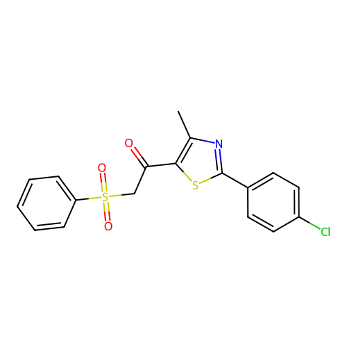 1-[2-(4-Chlorophenyl)-4-methyl-1,3-thiazol-5-yl]-2-(phenylsulfonyl)-1-ethanone structure