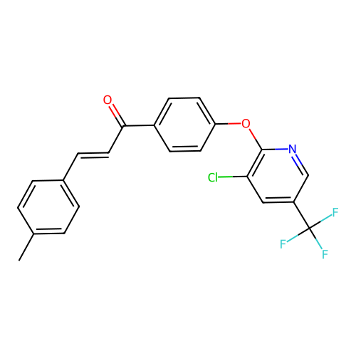 1-[4-[3-chloro-5-(trifluoromethyl)pyridin-2-yl]oxyphenyl]-3-(4-methylphenyl)prop-2-en-1-one structure