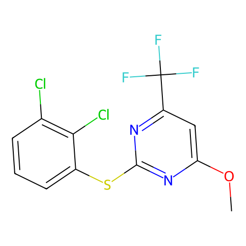 2-[(2,3-Dichlorophenyl)sulfanyl]-4-methoxy-6-(trifluoromethyl)pyrimidine structure