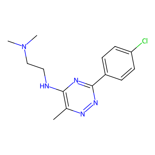 N~1~-[3-(4-chlorophenyl)-6-methyl-1,2,4-triazin-5-yl]-N~2~,N~2~-dimethyl-1,2-ethanediamine structure
