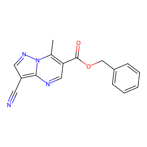 Benzyl 3-cyano-7-methylpyrazolo[1,5-a]pyrimidine-6-carboxylate structure