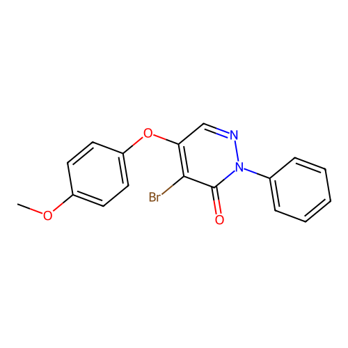 4-bromo-5-(4-methoxyphenoxy)-2-phenyl-3(2H)-pyridazinone structure
