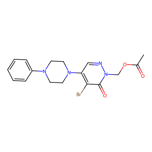 [5-bromo-6-oxo-4-(4-phenylpiperazino)-1(6H)-pyridazinyl]methyl acetate structure