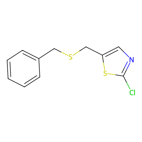 Benzyl (2-chloro-1,3-thiazol-5-yl)methyl sulfide structure
