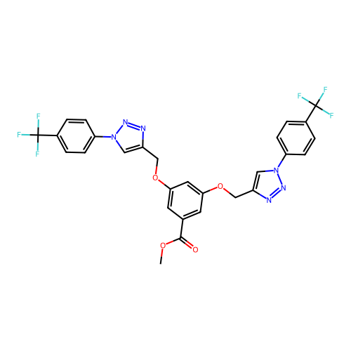 Methyl 3,5-bis[[1-[4-(trifluoromethyl)phenyl]triazol-4-yl]methoxy]benzoate structure