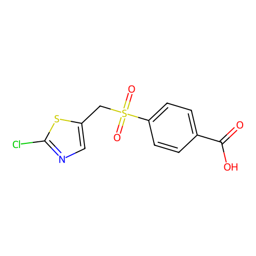 4-{[(2-Chloro-1,3-thiazol-5-yl)methyl]sulfonyl}benzenecarboxylic acid structure