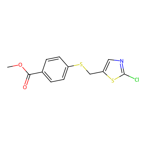 Methyl 4-{[(2-chloro-1,3-thiazol-5-yl)methyl]sulfanyl}benzenecarboxylate structure
