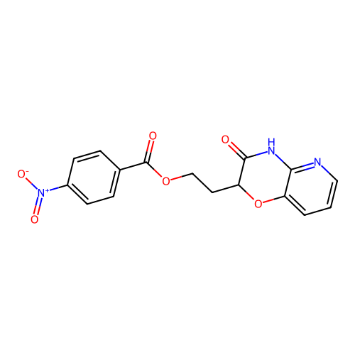 2-(3-oxo-3,4-dihydro-2H-pyrido[3,2-b][1,4]oxazin-2-yl)ethyl 4-nitrobenzenecarboxylate structure
